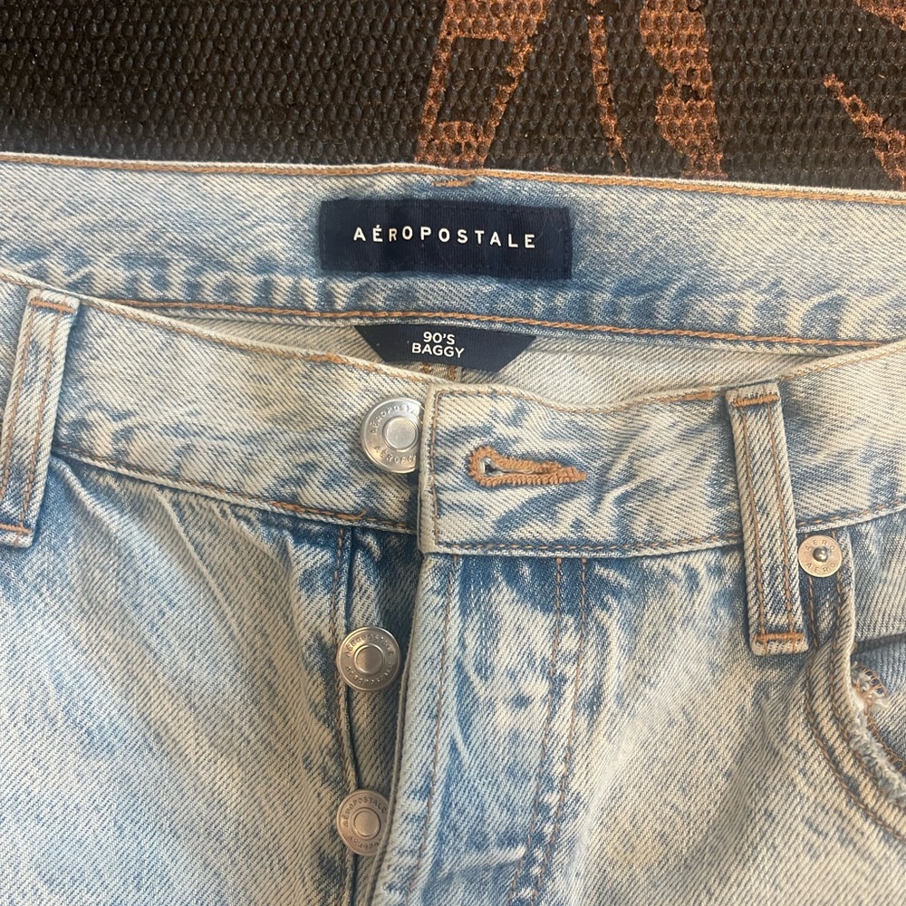 Aeropostale 90's Baggy Light Wash Blue Jeans